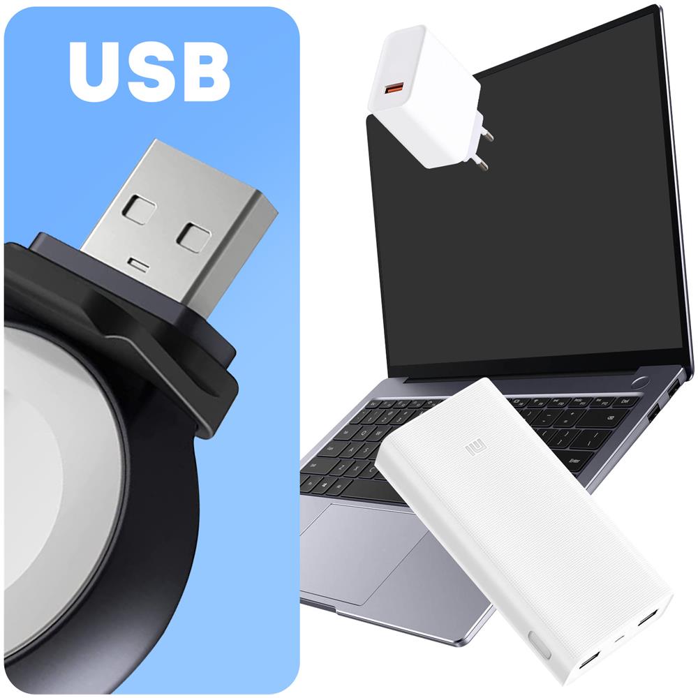 Caricatore Usb Per Apple Watch - Chiavetta Usb-a, Nero - Foto 2