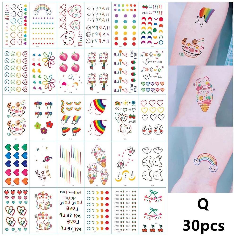 Rubbing - Tatuaggi Temporanei 30 Fogli Con Motivi Colorati - Foto 2