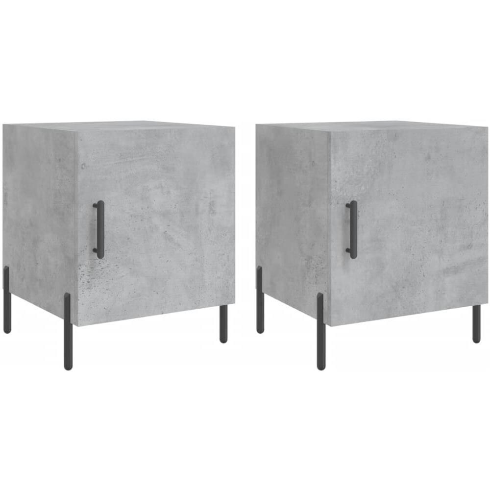 Comodini 2 Pz Grigio Cemento 40x40x50 Cm In Legno Multistrato - Foto 2
