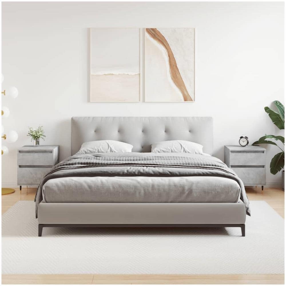 Comodini 2pz Grigio Cemento 40x35x50 Cm In Legno Multistrato - Foto 1