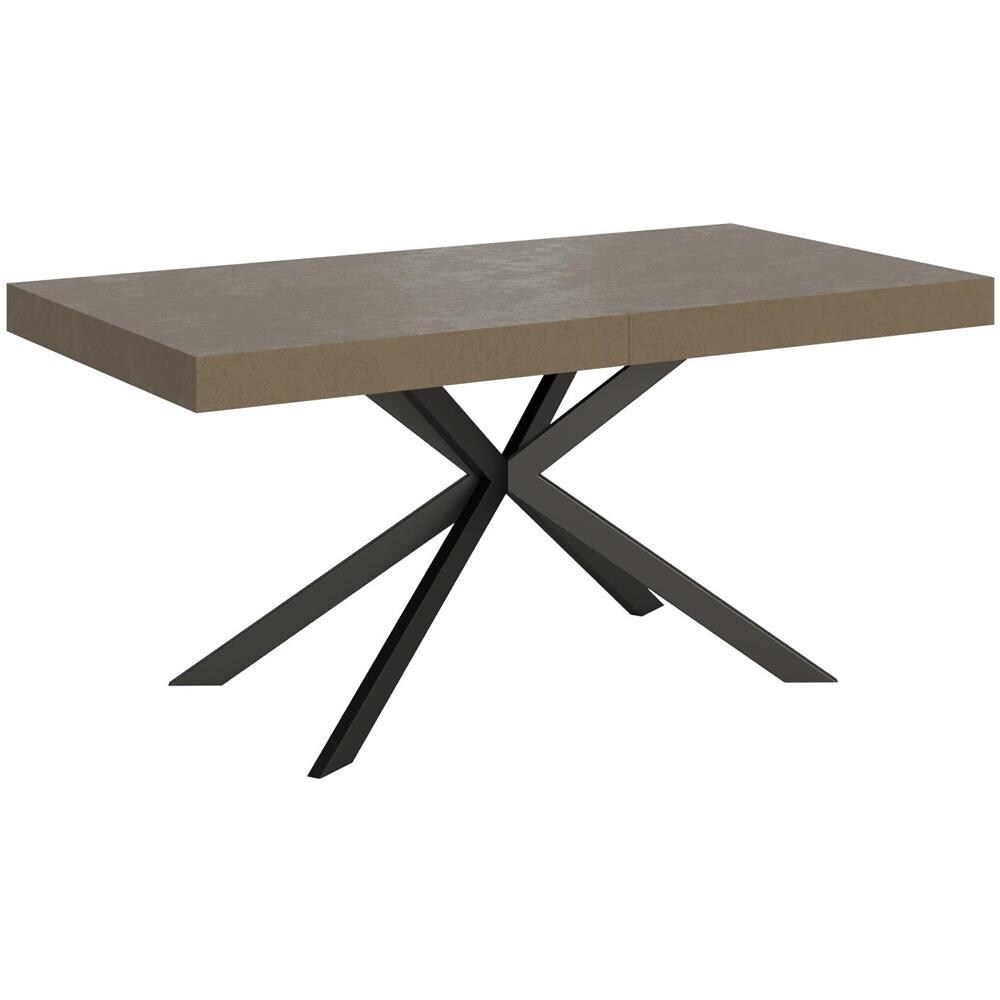 Tavolo allungabile 80x160/244 cm Plaker tortora gambe bianche - Foto 1