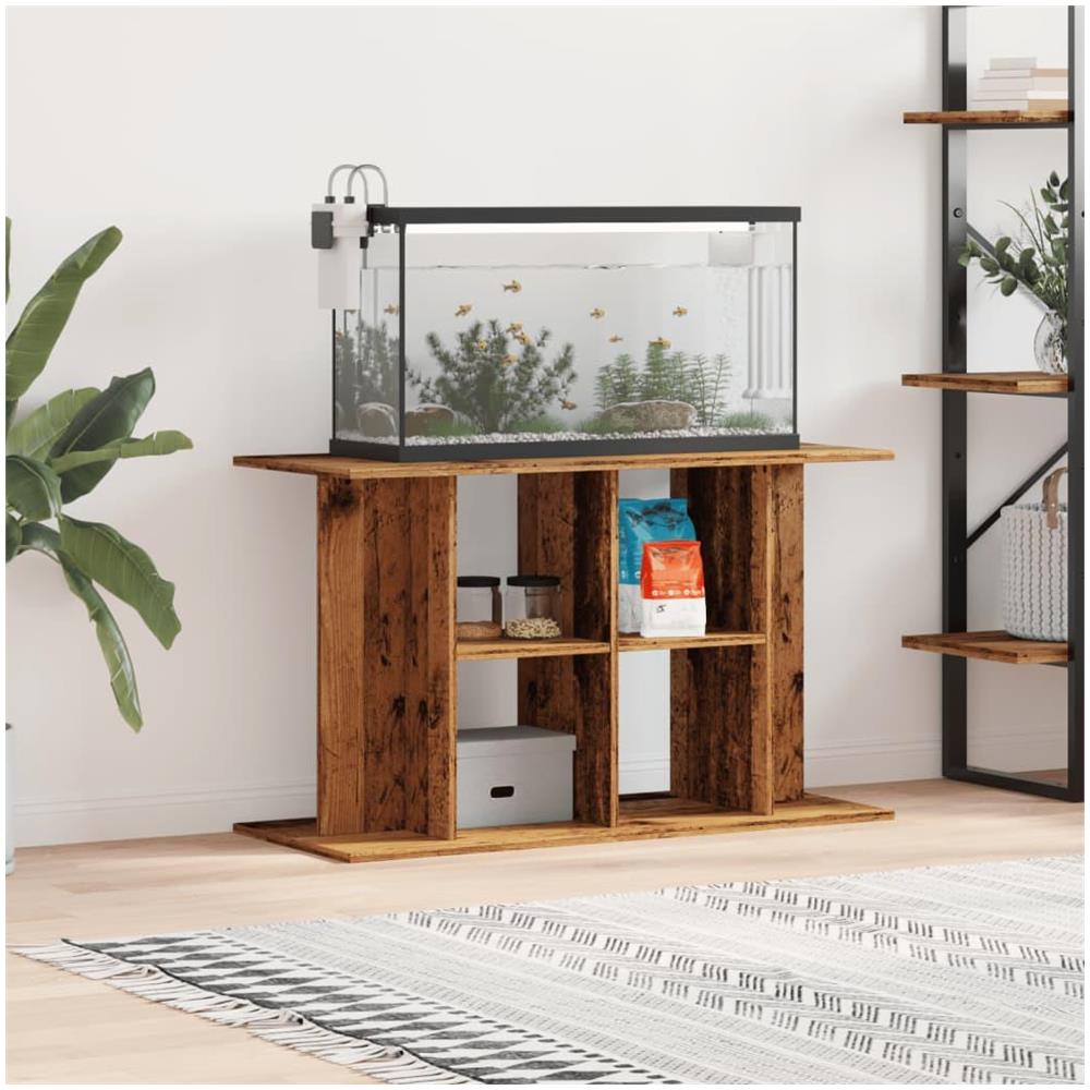 Supporto Acquario 100x40x60cm in Legno Multistrato Legno Antico - Foto 2