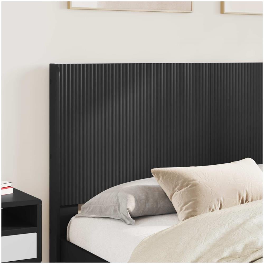 Struttura del letto con stoccaggio e testata Nero 160 x 200 cm - Foto 2