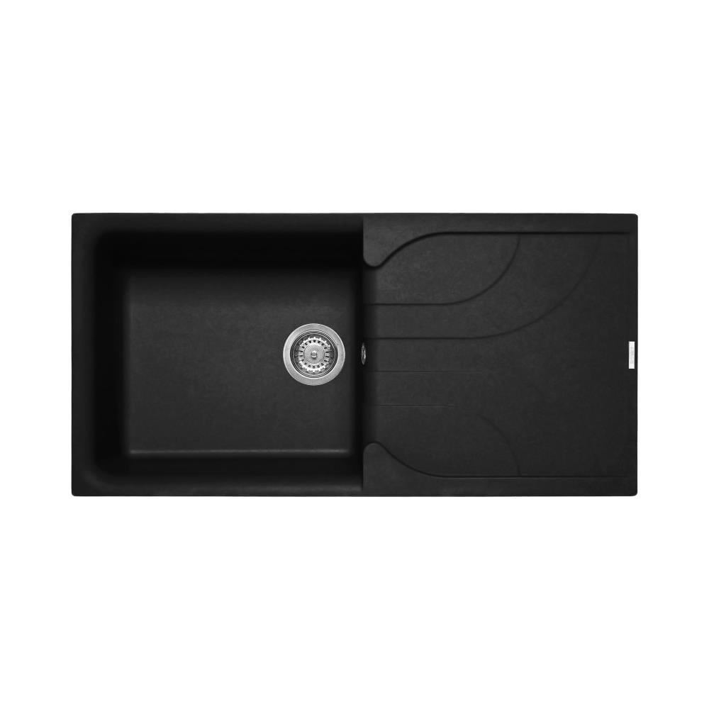 Lavello Ego 480 Granitek 100x50 cm 1 vasca con gocciolatoio Colore Nero 40 - Foto 1