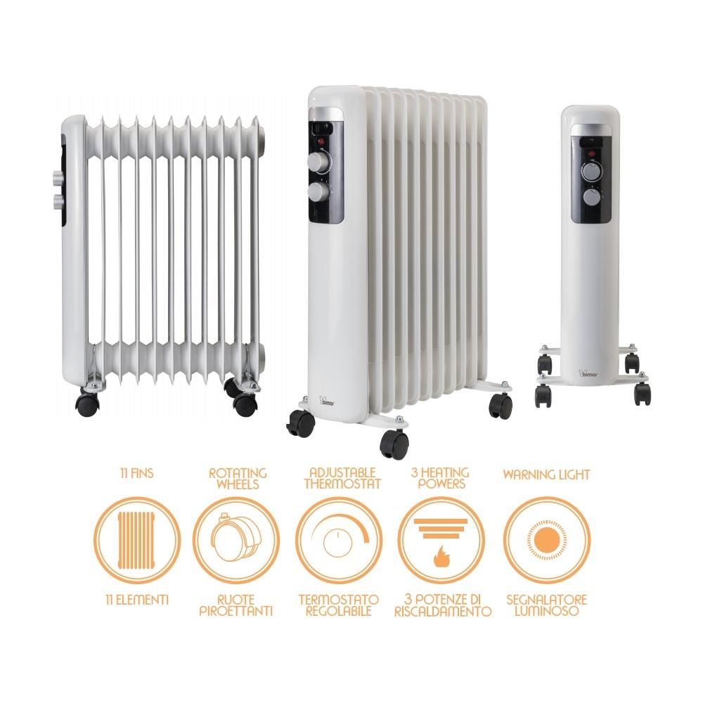 Radiatore ad Olio Elettrico HO411 Potenza 1000/2500 Watt - Foto 3