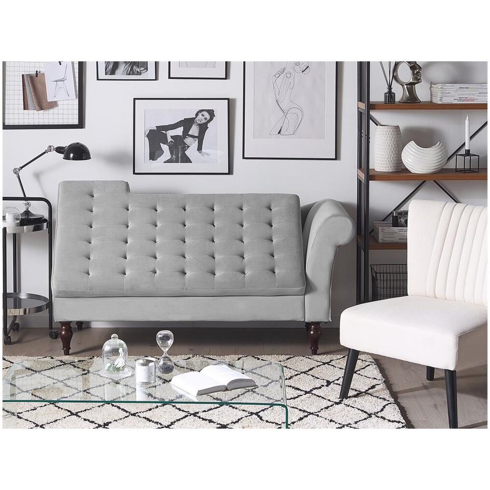 Chaise Longue Con Contenitore Grigio Chiaro Pessac - Foto 2