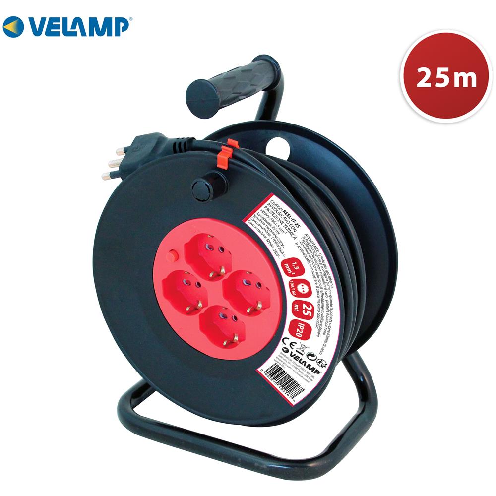 Avvolgicavo Bricolage, 4 Prese, Cavo H05vv-f3g1.5mm2, 25mt, ce - Foto 1