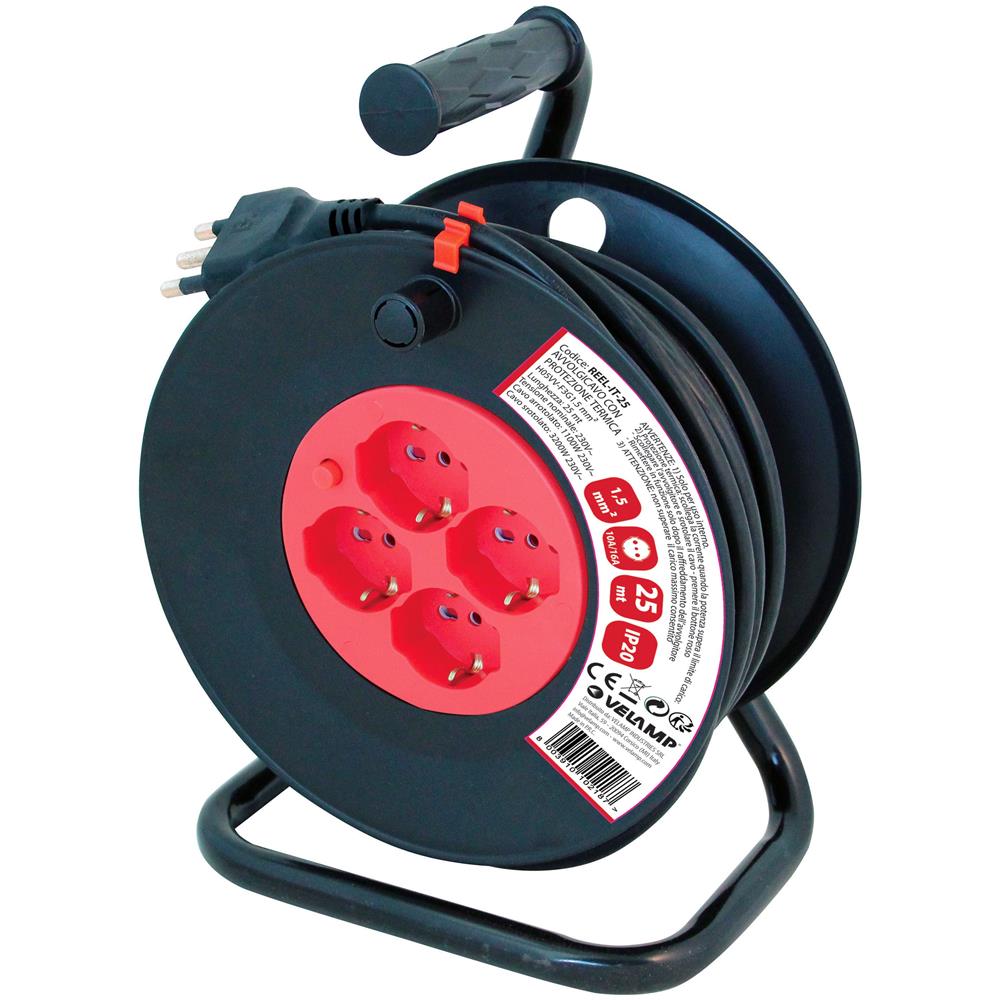 Avvolgicavo Bricolage, 4 Prese, Cavo H05vv-f3g1.5mm2, 25mt, ce - Foto 2