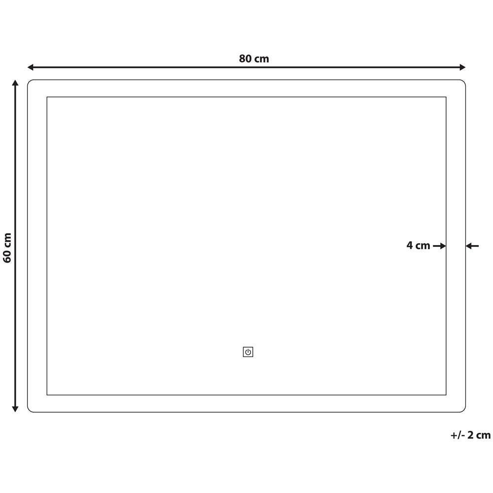 Specchio Da Bagno Con Illuminazione Led Rettangolare 60 X 80 Cm Corroy - Foto 2