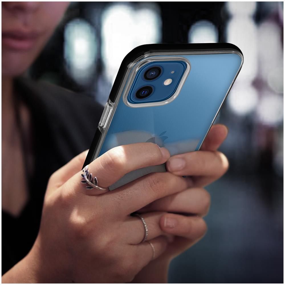 Cover Iphone 12 / 12 Pro Contorno Cromato Retro Trasparente Nero - Foto 5