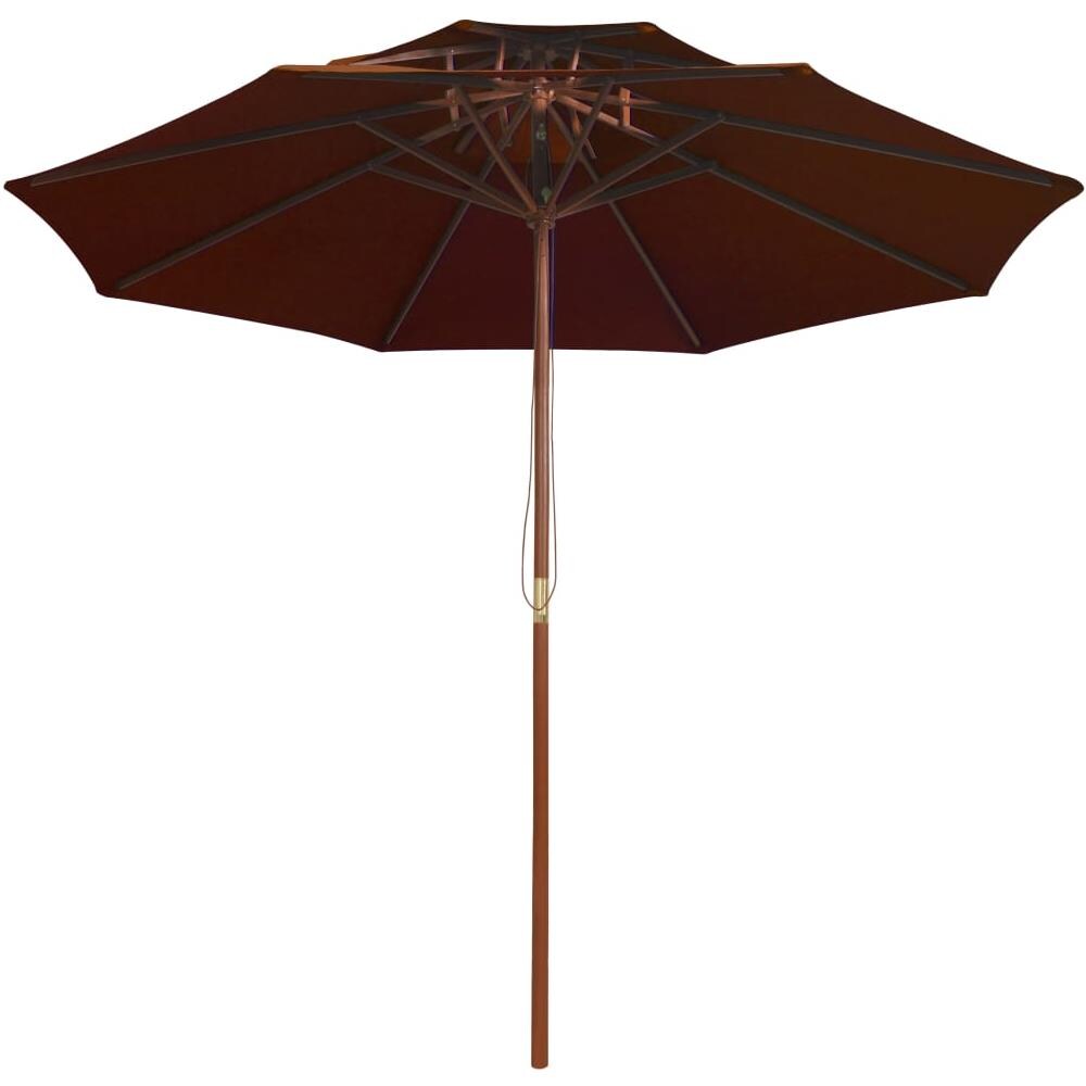 Ombrellone a Due Livelli con Palo in Legno 270 cm Terracotta - Foto 2