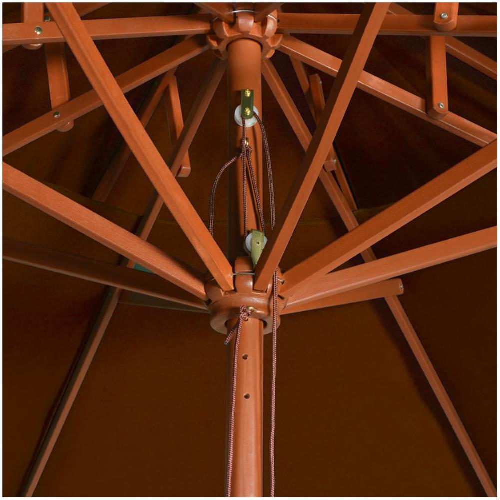 Ombrellone a Due Livelli con Palo in Legno 270 cm Terracotta - Foto 3