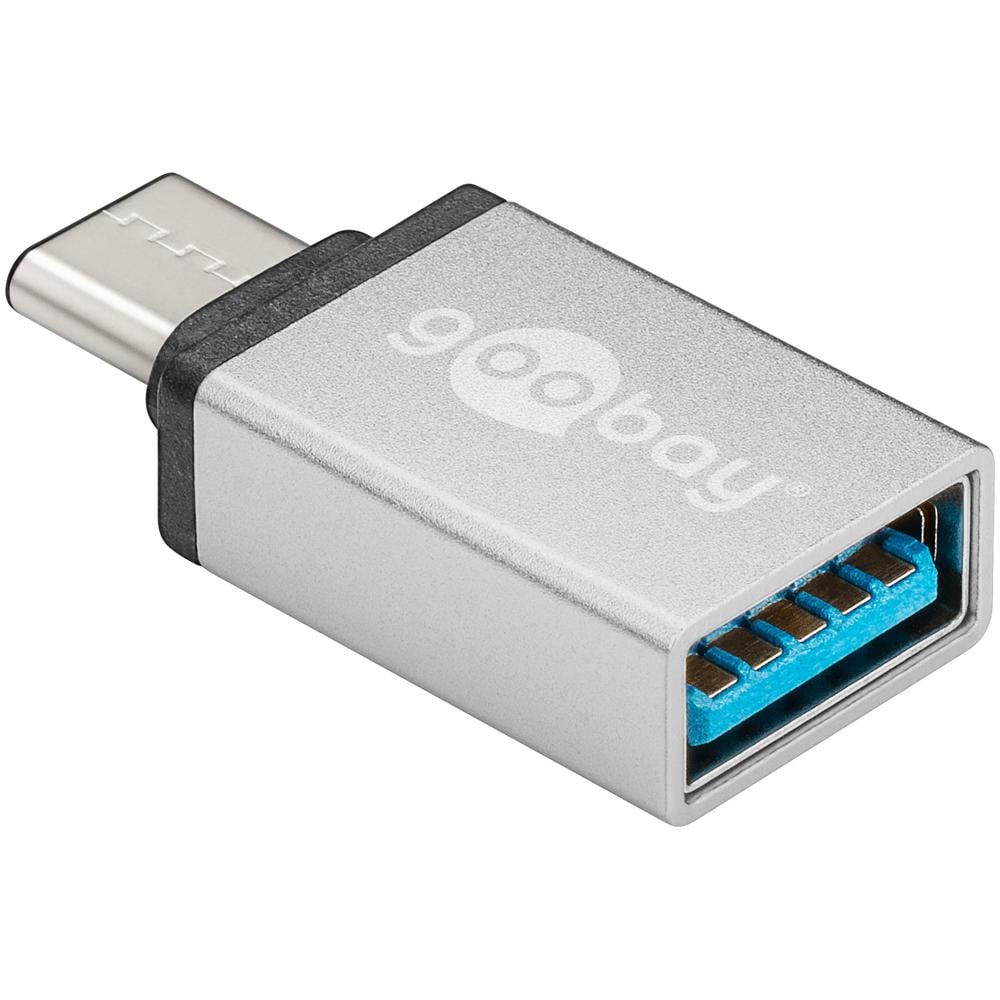 56620, USB C, USB A, Maschio / femmina, Argento, Sacchetto di politene - Foto 1