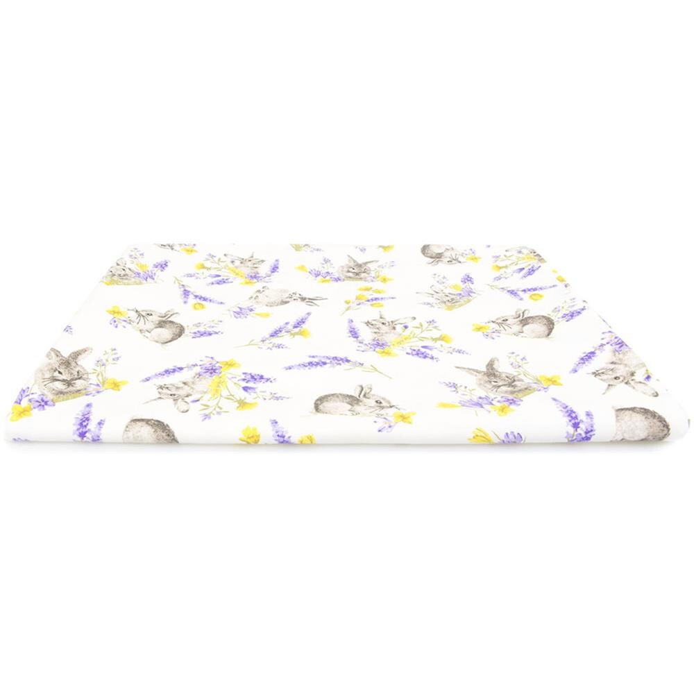Tovaglia Cucina Copritavolo 100% Cotone Made In Italy Coniglio Bunny Fiori 140x240 Coniglio - Foto 5