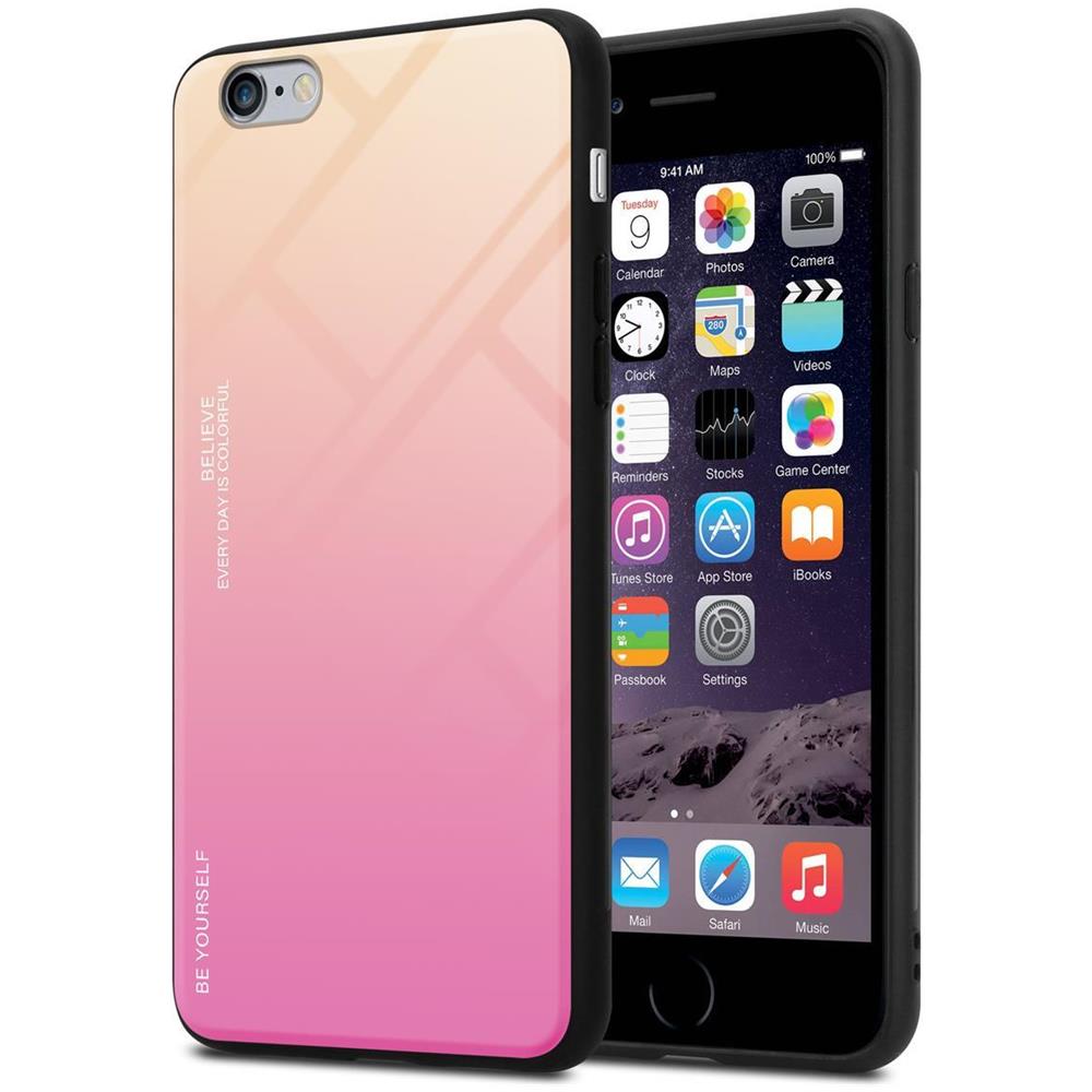 Cadorabo Custodia Compatibile Con Apple Iphone 6 Plus / 6s Plus In Giallo - Rosa - Coperchio Protettivo Bicolore In Vetro Temperato E Silicone Tpu - Foto 1