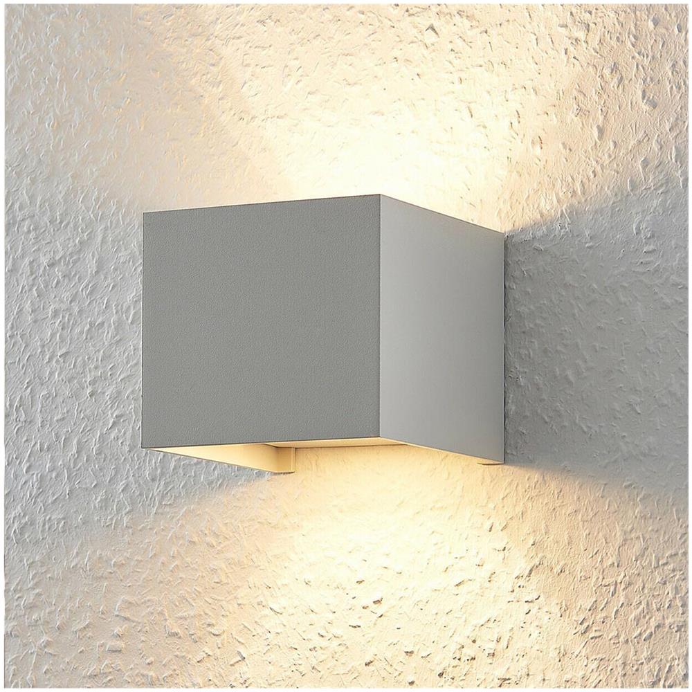 Applique Da Parete Esterno Faretto Led Luce Naturale 4000k 12 W Ip65 Es46 Grigio - Foto 1