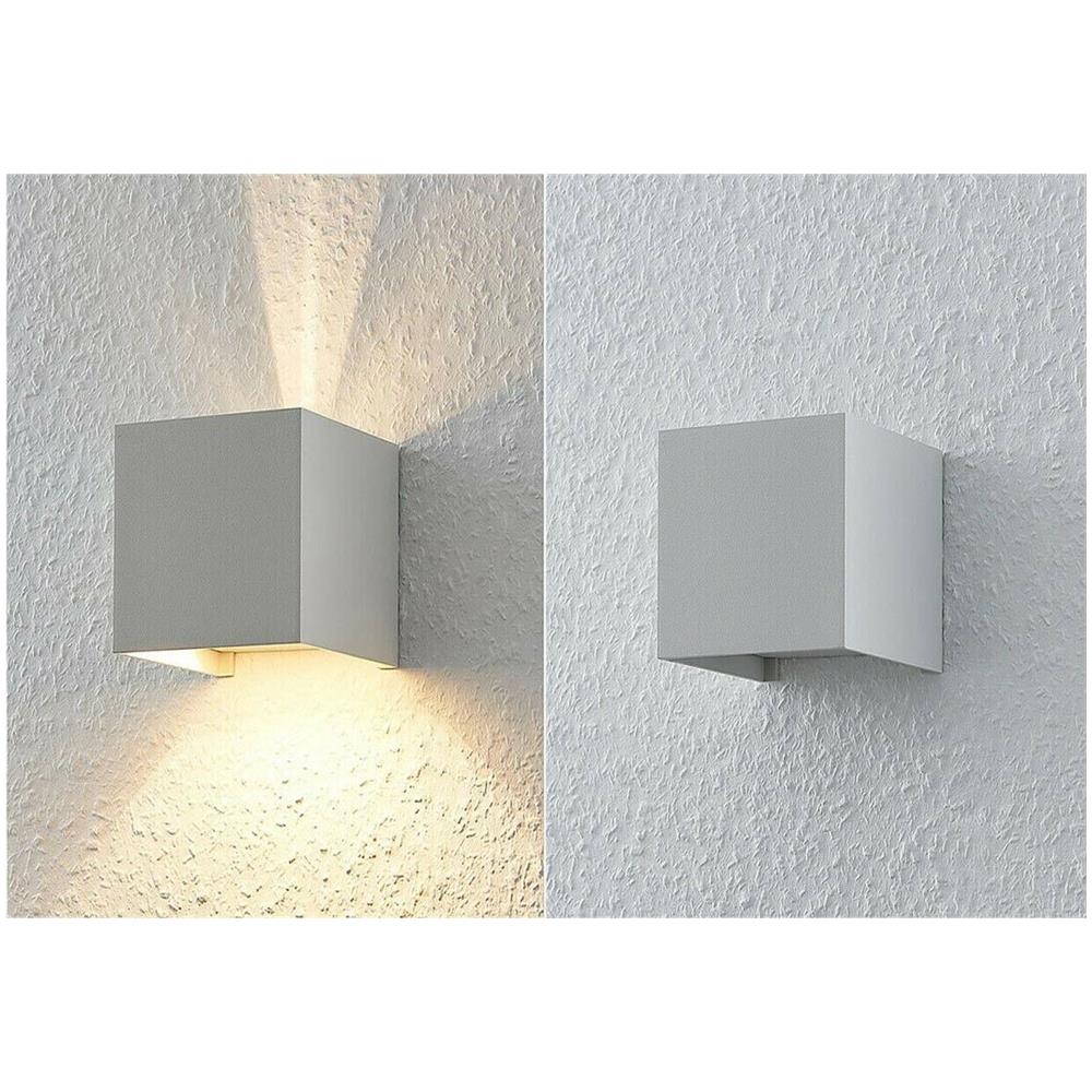 Applique Da Parete Esterno Faretto Led Luce Naturale 4000k 12 W Ip65 Es46 Grigio - Foto 2