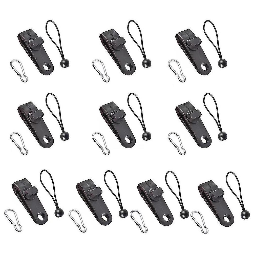 20 Clip Per Tenda Da Campeggio Morsetti Fissi In PVC Per Telo E Tendalino - Antivento Con Denti - 4