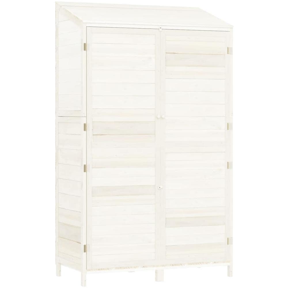 Capanno Da Giardino Bianco 102x52x174,5 Cm Legno Massello Abete - Foto 2