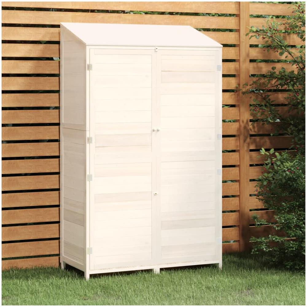 Capanno Da Giardino Bianco 102x52x174,5 Cm Legno Massello Abete - Foto 1