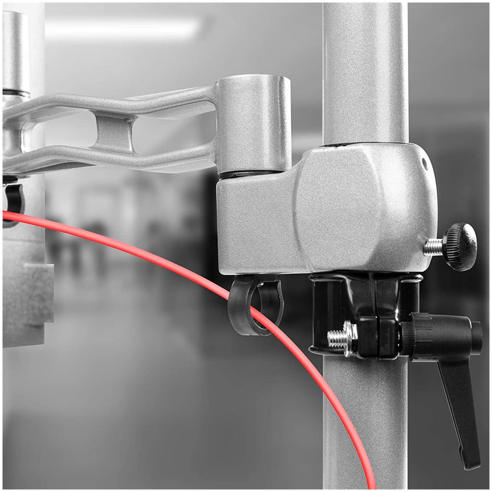 Dm351x3sr Supporto Monitor Da Scrivania Con Morsetto - Braccio Monitor Da Tavolo In Alluminio Argentato - Altezza Regolabile E Orientabile - Compatibilità Universale Con Schermi Tv Monitor Con Vesa 100*100 - 2 Bracci Estensori - Foto 6