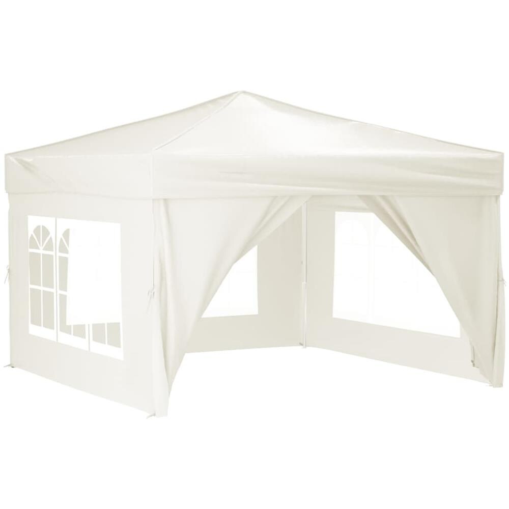 Tenda Per Feste Pieghevole Con Pareti Laterali Crema 3x3 M - Foto 2
