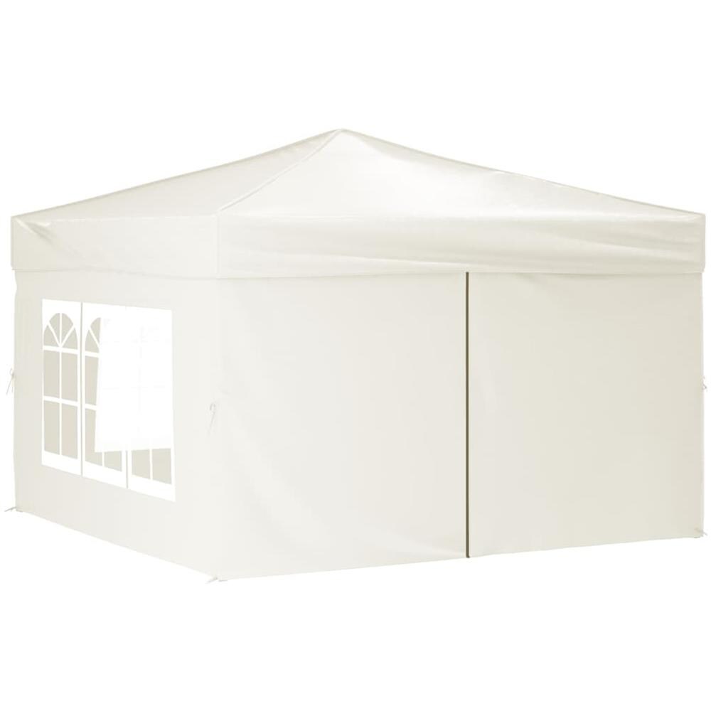 Tenda Per Feste Pieghevole Con Pareti Laterali Crema 3x3 M - Foto 3
