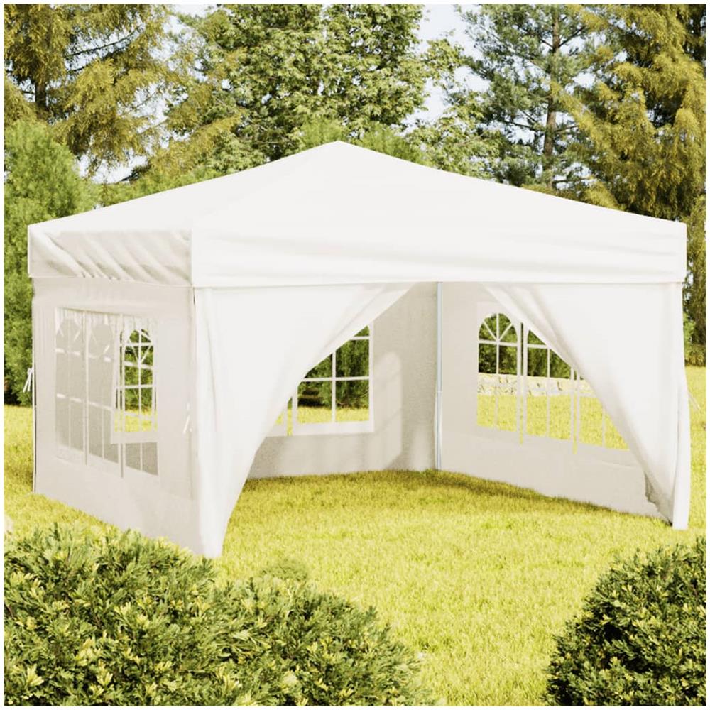 Tenda Per Feste Pieghevole Con Pareti Laterali Crema 3x3 M - Foto 1