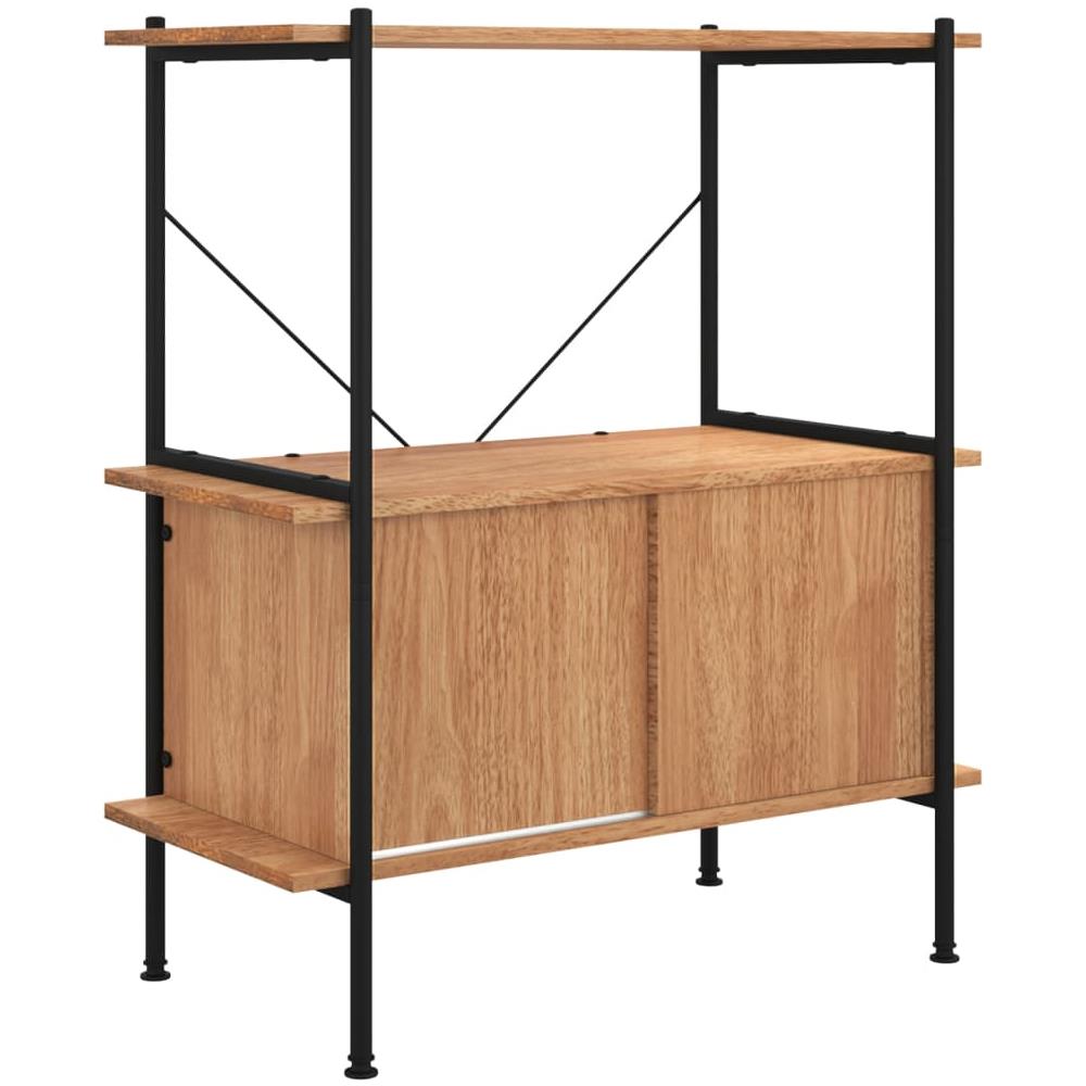 Scaffalatura 3 Livelli Con Mobiletto 80x40x92cm Acciaio E Legno - Foto 2