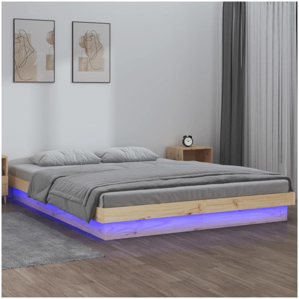 Giroletto con LED 180x200 cm Super King in Legno Massello - Foto 1