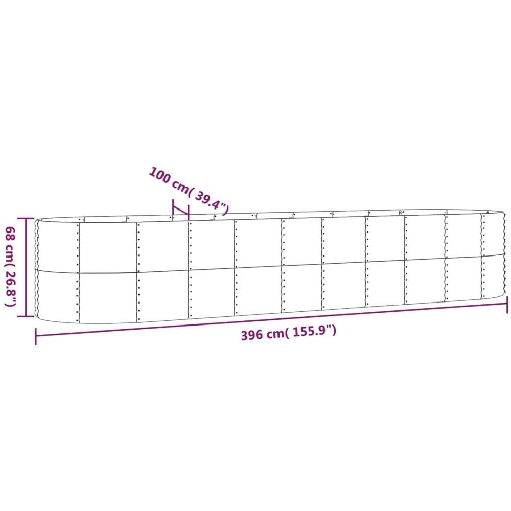 Letto Giardino Acciaio Verniciato Polvere 396x100x68cm Argento - Foto 5