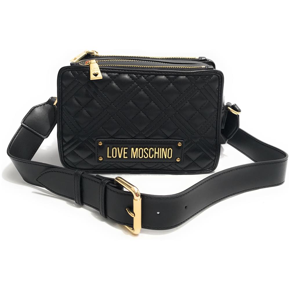 Borsa Donna Love Moschino Tracolla 3 Comparti Trapuntata Nero Bs23mo83 Jc4254 Piccola - Foto 1