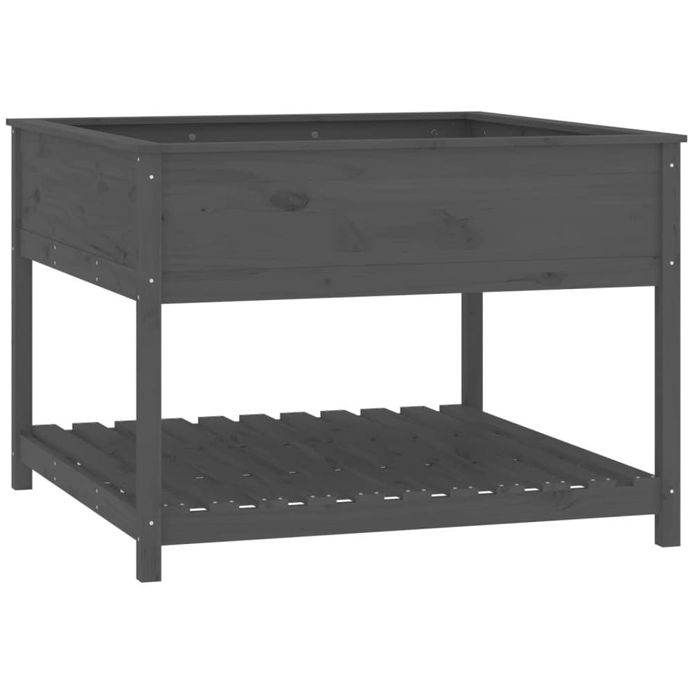 Fioriera Mensola Grigia 111,5x111,5x81cm Legno Massello Di Pino - Foto 1