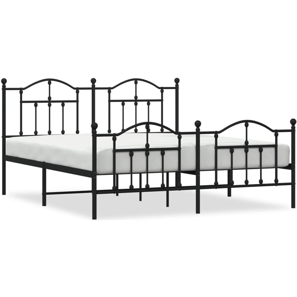 Giroletto Con Testiera E Pediera Metallo Nero 183x213 Cm - Foto 2