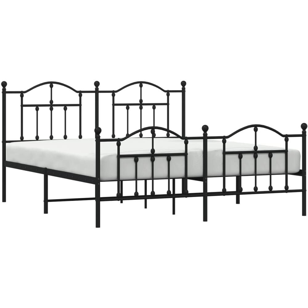 Giroletto Con Testiera E Pediera Metallo Nero 183x213 Cm - Foto 3