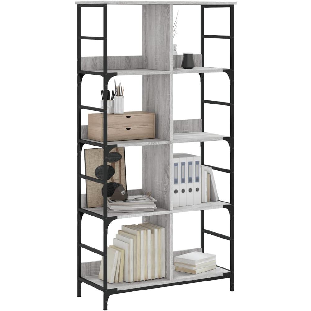 Libreria Grigio Sonoma 78,5x33x153 Cm In Legno Multistrato - Foto 3