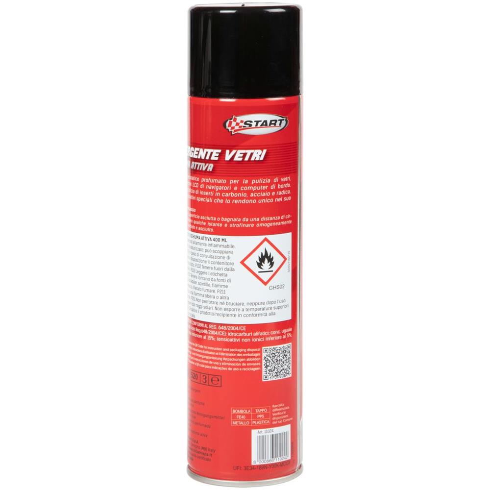 Spray Detergente Vetri Auto, Con Schiuma Attiva, 400 Ml Antipolvere Freschezza Pulizia Profonda - Foto 2