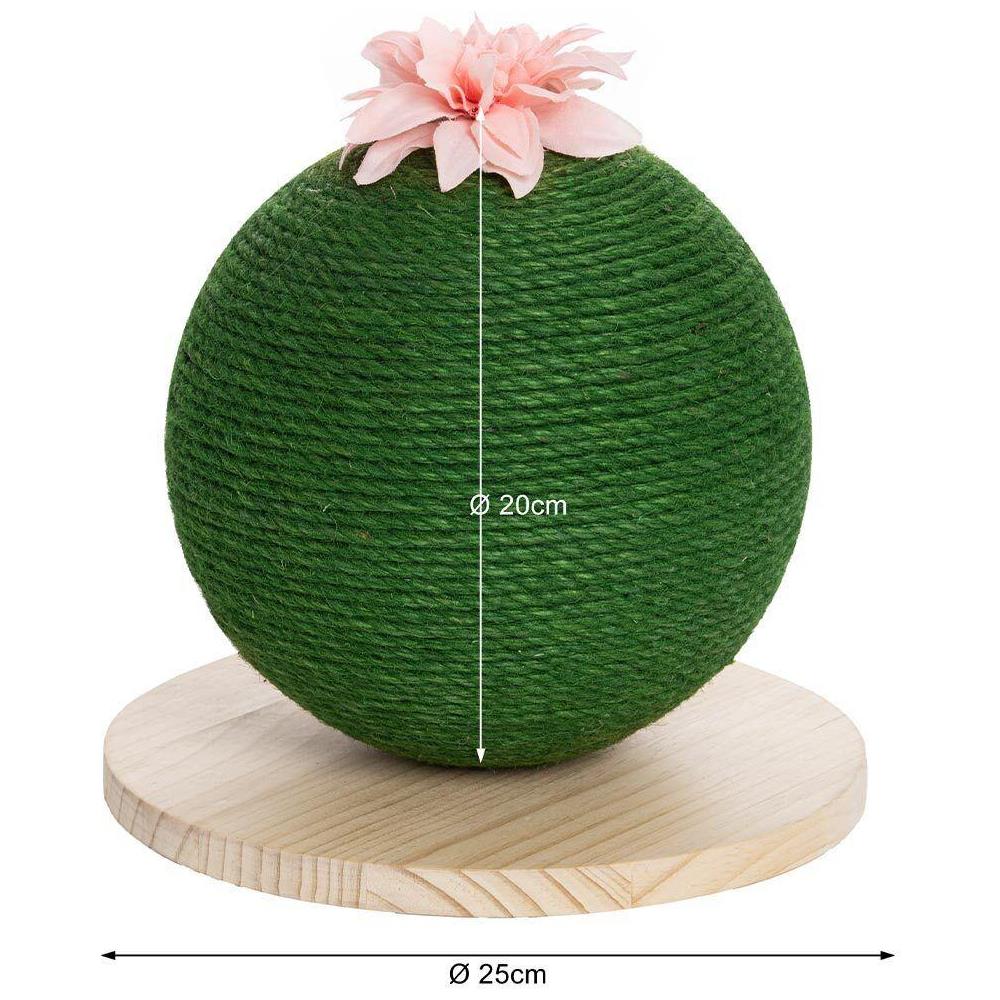 Tiragraffi Graffiatoio Forma Palla Sfera per Gatti Animali Felini Verde Fiore - Foto 2