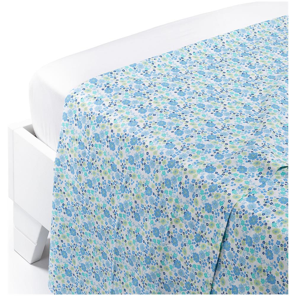 Lenzuolo Superiore Provenza In Cotone Colore Blu Misura Piazza E Mezza - Foto 1