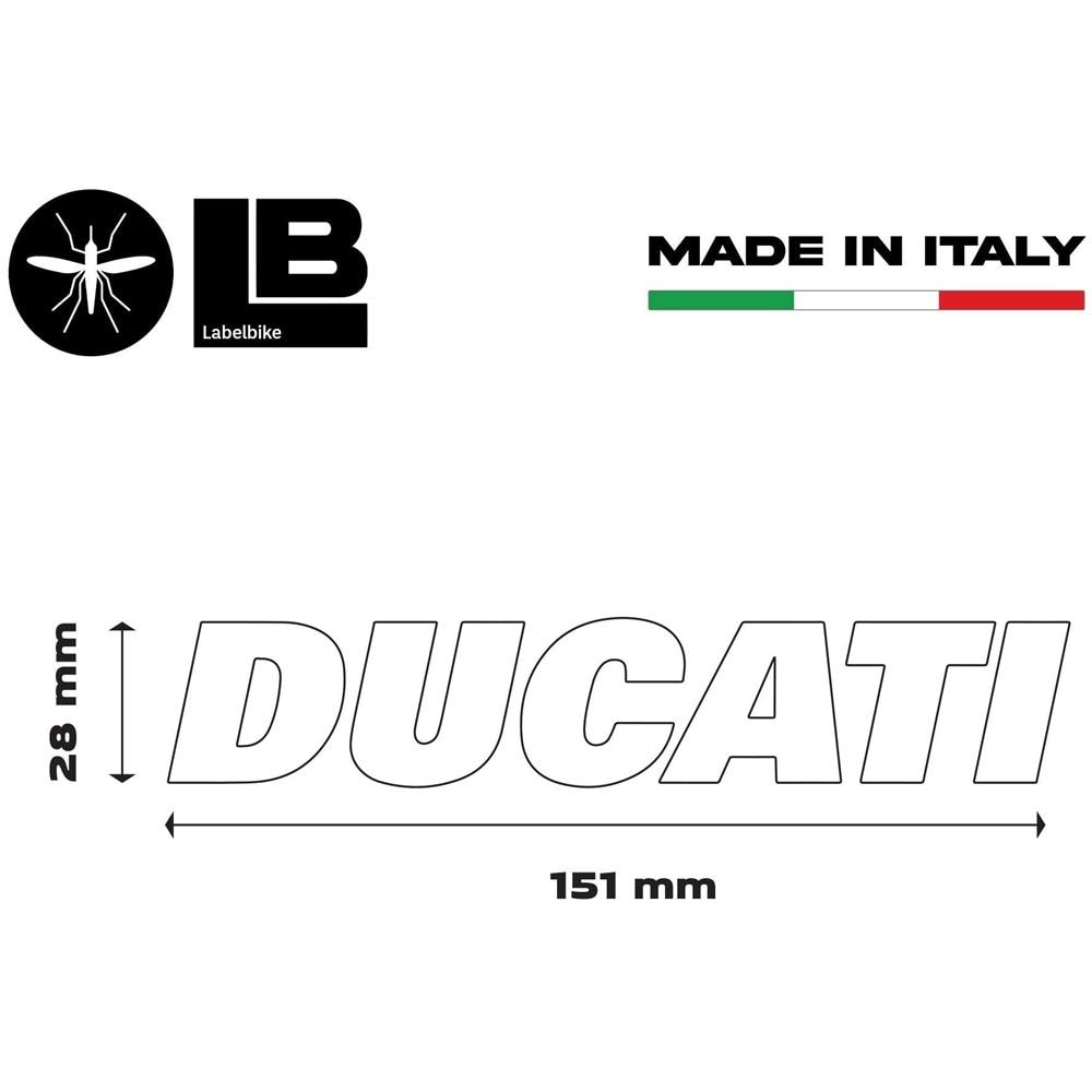 2 Adesivi Per Serbatoio Moto Scritta Ducati Adesivo Nero Stickers Racing Nero - Foto 2