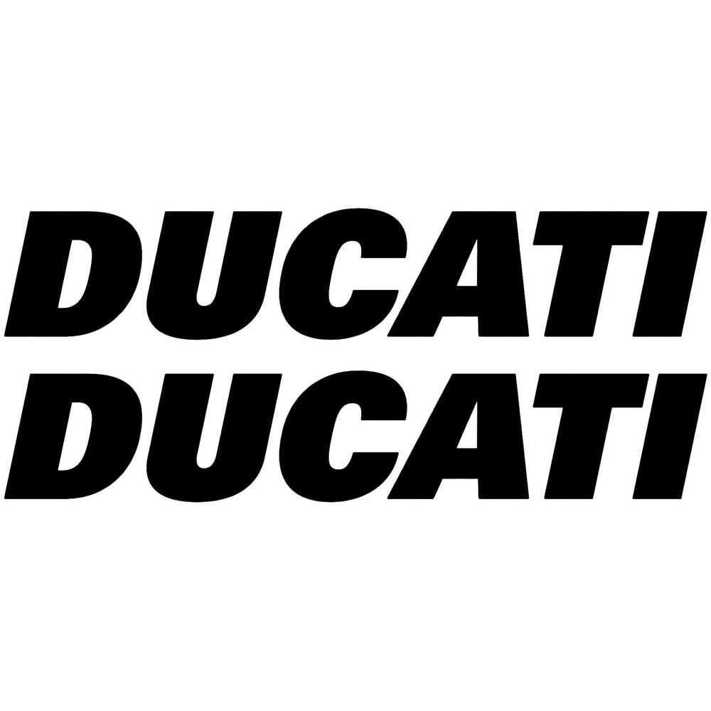 2 Adesivi Per Serbatoio Moto Scritta Ducati Adesivo Nero Stickers Racing Nero - Foto 1