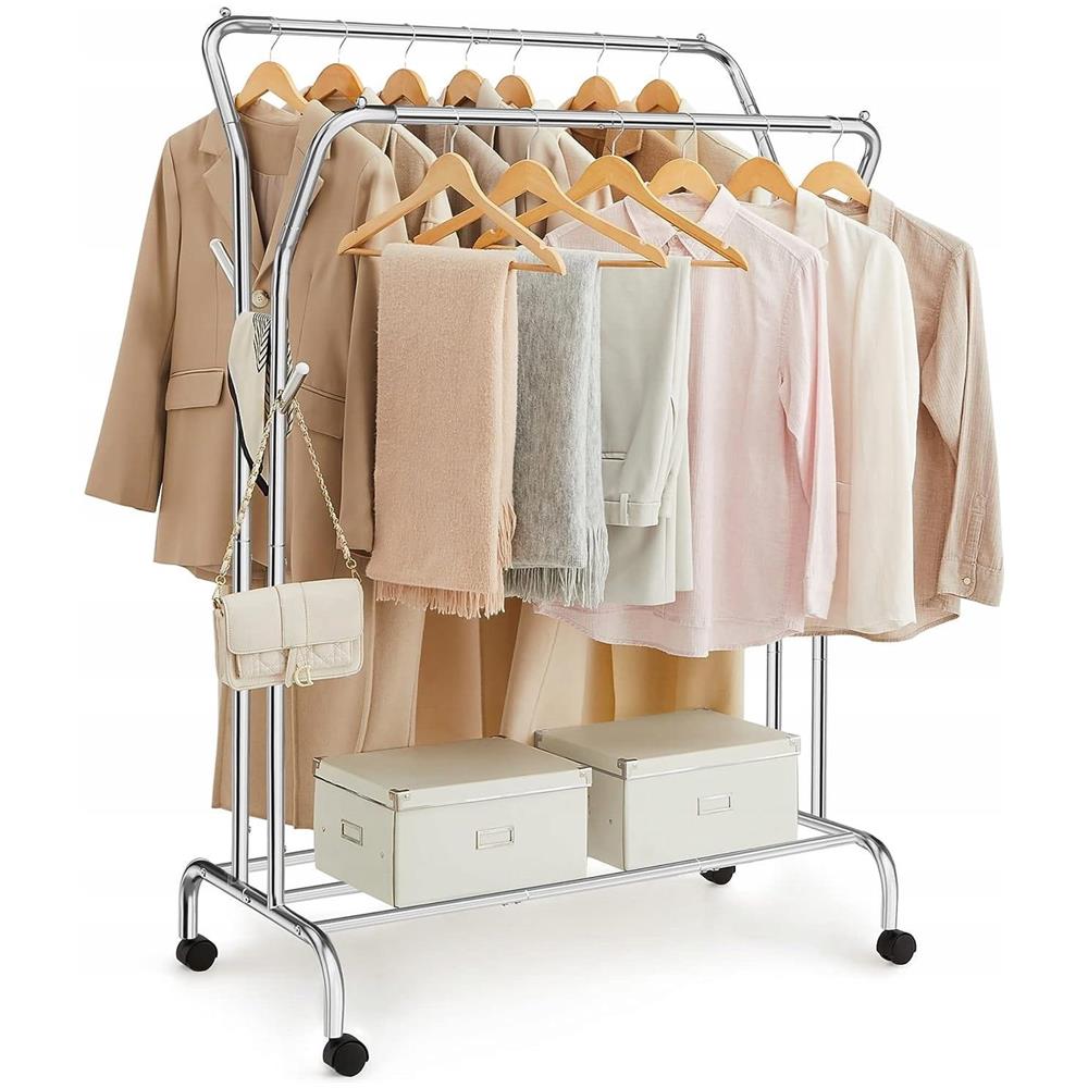 Appendiabiti su ruote, doppio, argento HSR107E01 - Foto 7