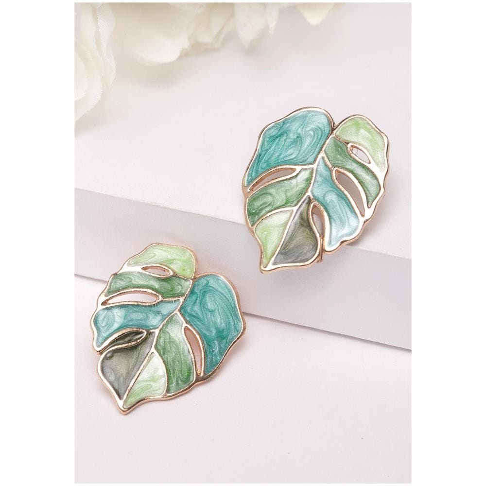 Orecchini Pendenti a Foglia Verde - Foto 2