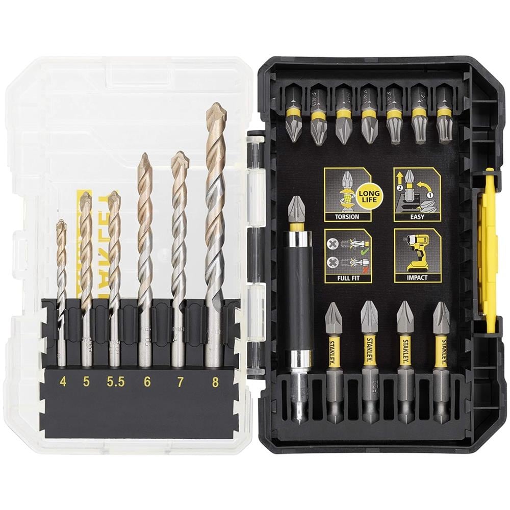 STA88552-XJ,SET 19 PEZZI PER FORARE MURATURA ED AVVITARE - Foto 2