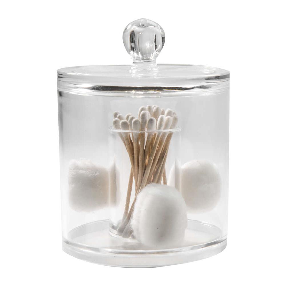 Porta Cotone - Contenitore Per Cotone Tondo Con Coperchio Trasparente - Foto 2