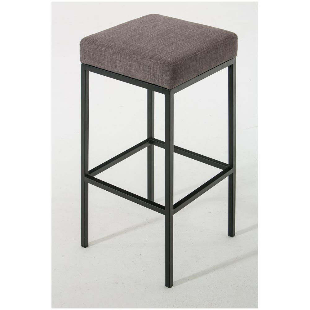 Sgabello Bar Senza Schienale MONTREAL in Tessuto - Sgabello Bancone Imbottito in Acciaio Inox H85 cm I Sedia Bar con Poggiapiedi grigio Base metallo nero opaco - Foto 2