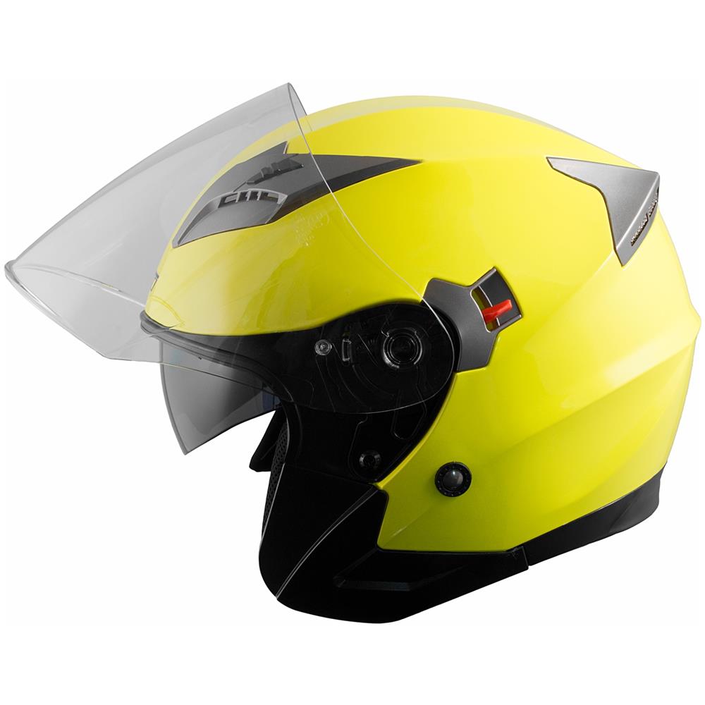 Casco Jet Moto Scooter Omologato Ece 22-05 Visiera Parasole Antigraffio Fluo S - Foto 5