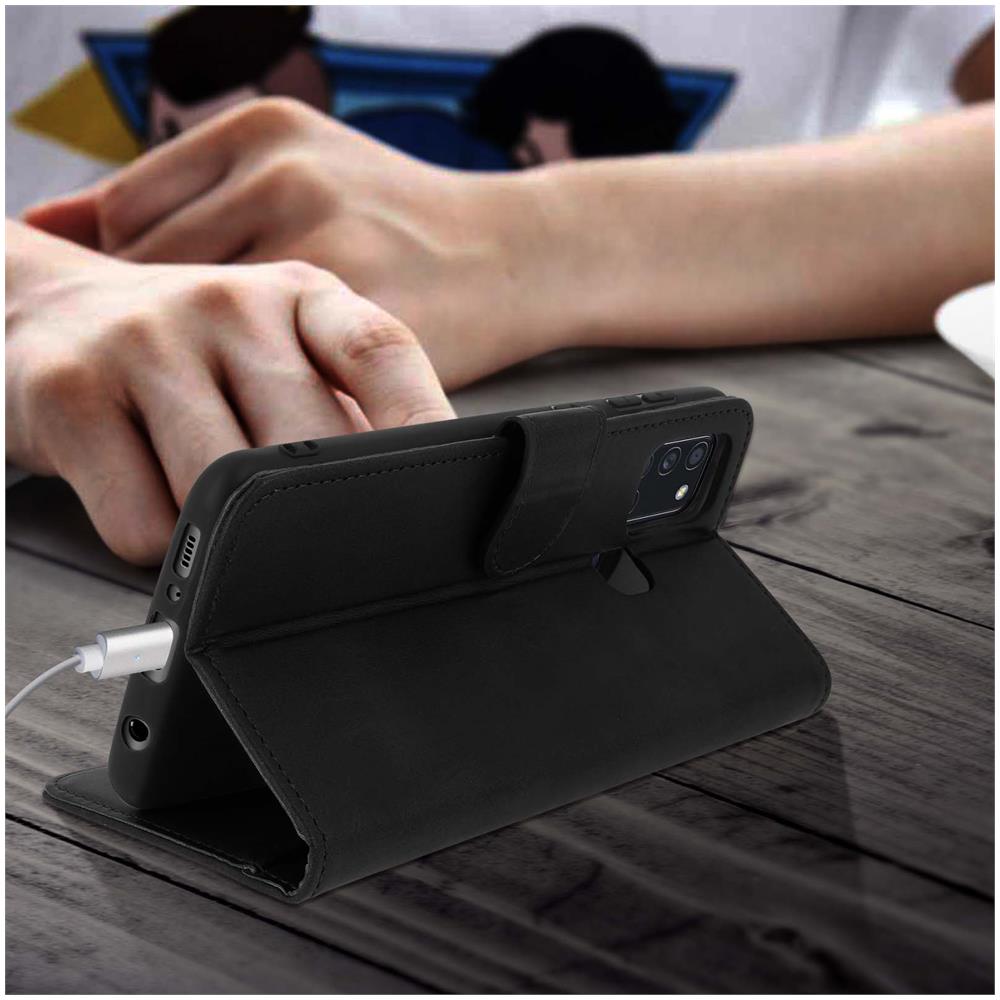 Custodia A Libro Samsung Galaxy A21s Portacarte Funzione Supporto - Nero - Foto 2