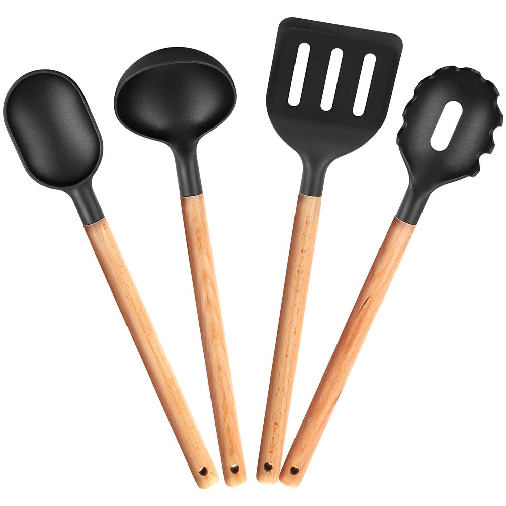 Sak-3 Set Di 4 Utensili Da Cucina In Legno Di Faggio Alta Qualità Resistente A 220 ºc - Foto 2
