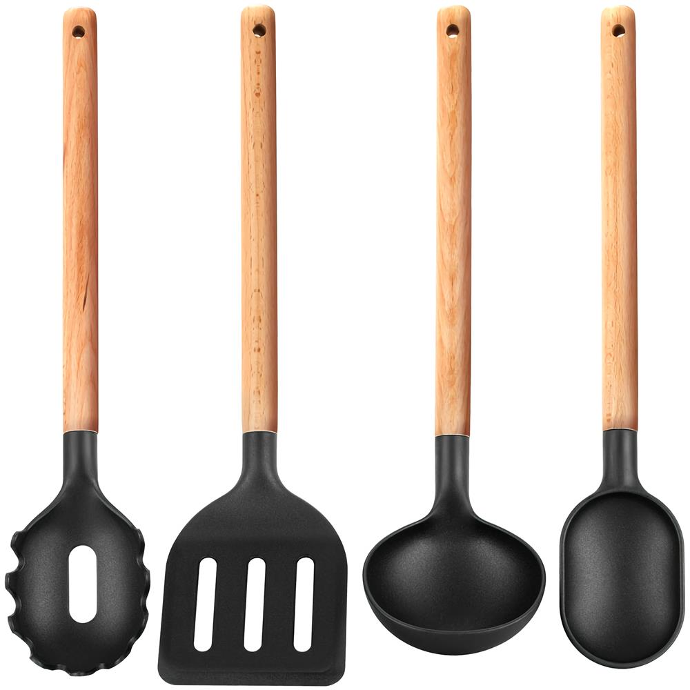 Sak-3 Set Di 4 Utensili Da Cucina In Legno Di Faggio Alta Qualità Resistente A 220 ºc - Foto 1